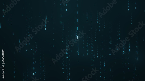 Lots of Matrix Binary Code Random Number Falling Continuously Background