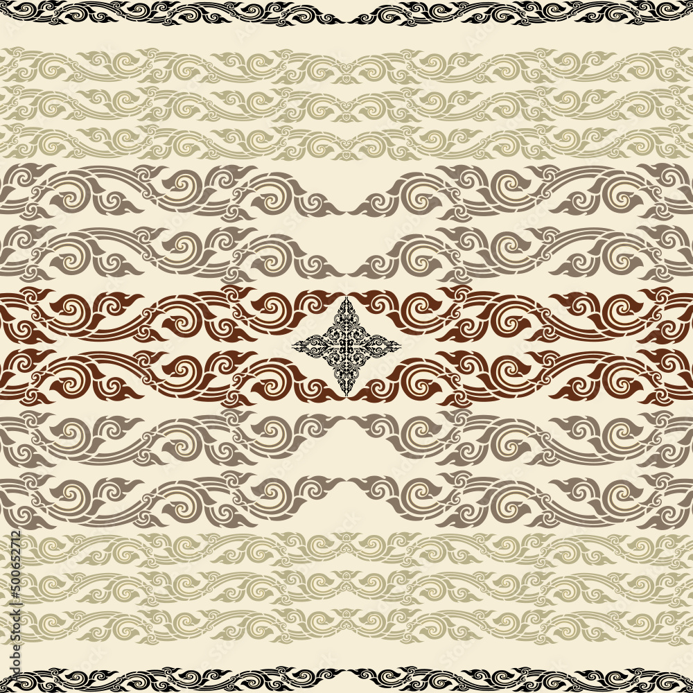 Vibrant ethnic boho pattern, Thai pattern, design for carpet, wallpaper, clothing, wrap, batik, fabric. Vector illustration embroidery pattern in ethnic theme. Vibrant ethnic boho pattern, Thai pattern, design for carpet, wallpaper, clothing, wrap, batik, fabric. Vector illustration embroidery pattern in ethnic theme.