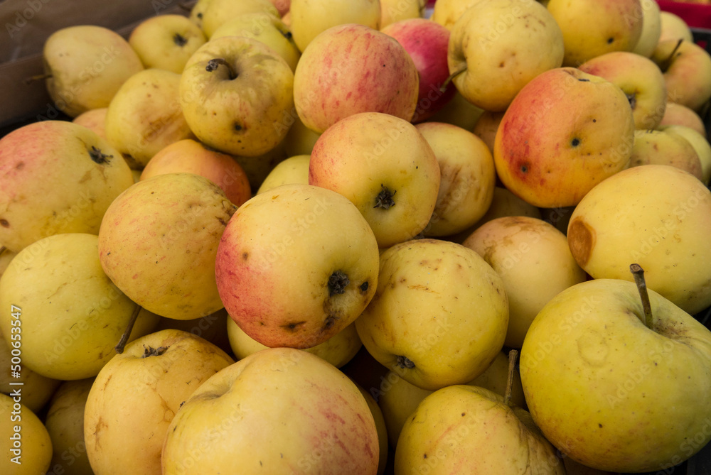 imperfect apples at a farmers market imperfect apples at a farmers market