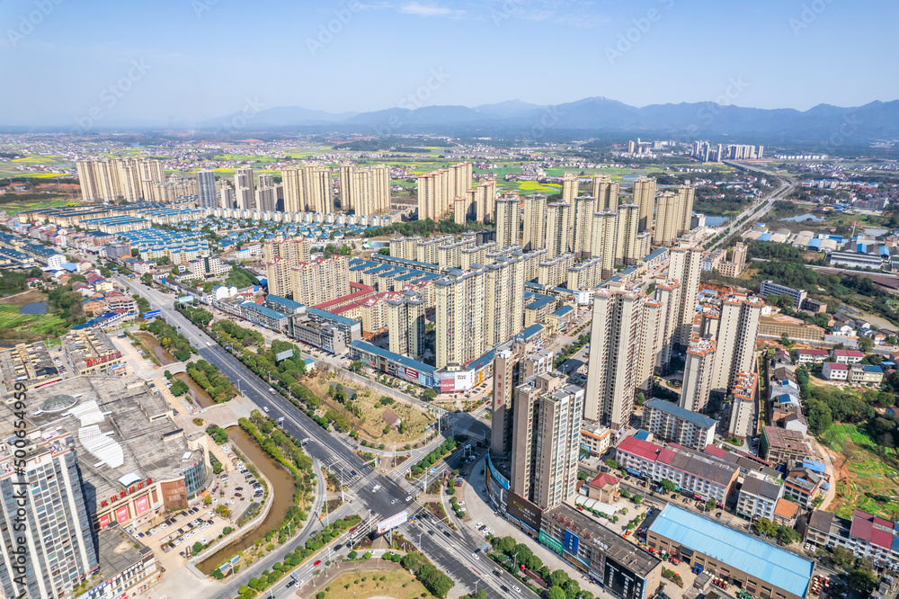 Dense real estate buildings in You County, Zhuzhou City, Hunan Province, China Dense real estate buildings in You County, Zhuzhou City, Hunan Province, China
