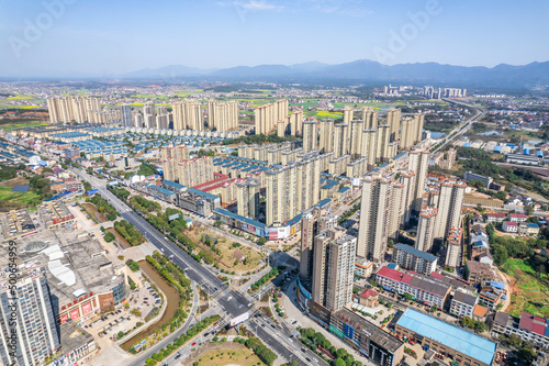 Dense real estate buildings in You County, Zhuzhou City, Hunan Province, China