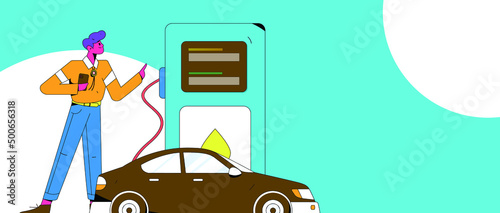 Refueling car with credit card vector creative concept illustration  © Lyn Lee