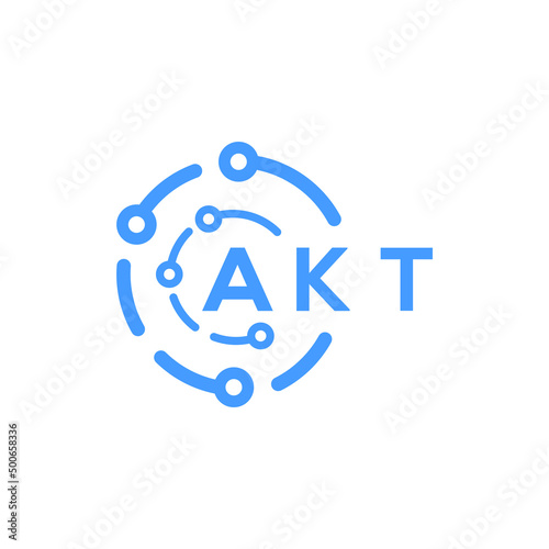 AKT letter technology logo design on white  background. AKT creative initials letter logo concept. AKT letter technology design.