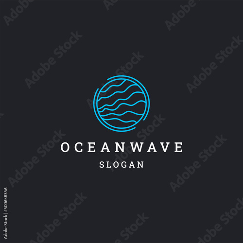 Ocean wave logo icon design template vector illustration