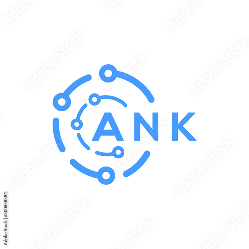 ANK letter technology logo design on white  background. ANK creative initials letter logo concept. ANK letter technology design. photo