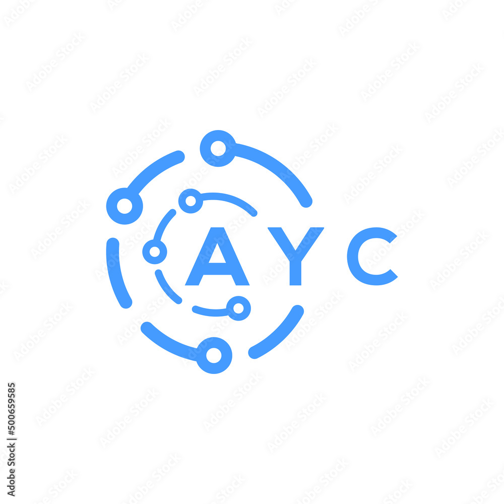 AYC letter technology logo design on white background. AYC creative ...