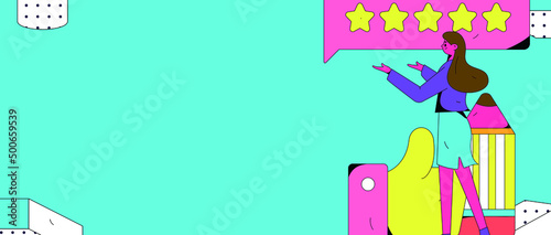 Rating positive vector creative concept illustration
