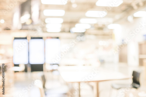 Blurred background : blur cafe with bokeh light background, banner, food and drink concept