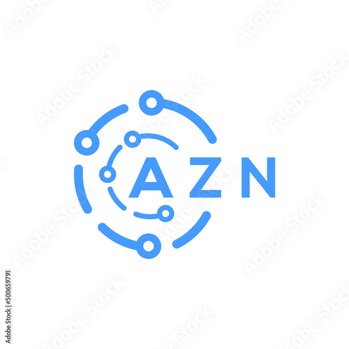 AZN letter technology logo design on white  background. AZN creative initials letter logo concept. AZN letter technology design. photo