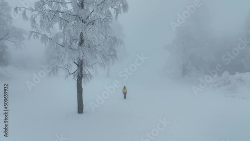 Winter Season in the Kartepe Ski Centre Drone Video, Kocaeli Izmit, Marmara Region Turkey photo