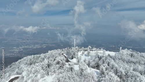 Winter Season in the Kartepe Ski Centre Drone Video, Kocaeli Izmit, Marmara Region Turkey photo