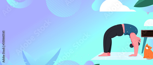 Yoga workout vector creative concept illustration
