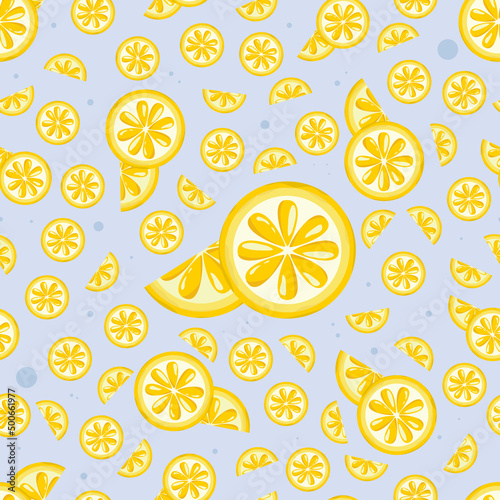 cute citrus cartoon seamless pattern