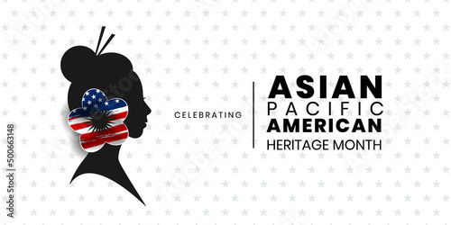 Asian American and Pacific Islander Heritage Month. Vector banner for poster.vector Illustration