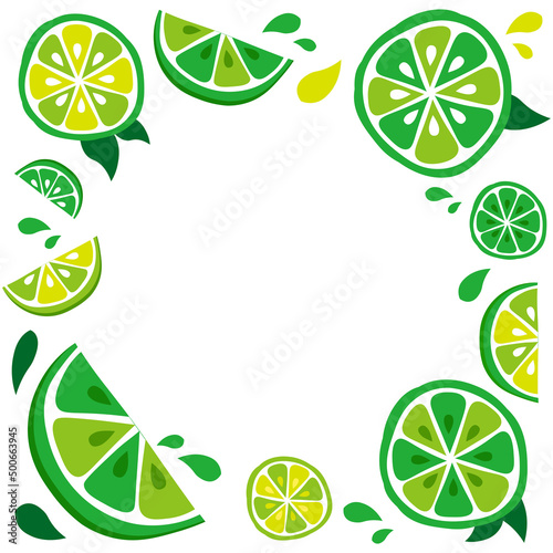 フレッシュなライムのデコレーションフレーム