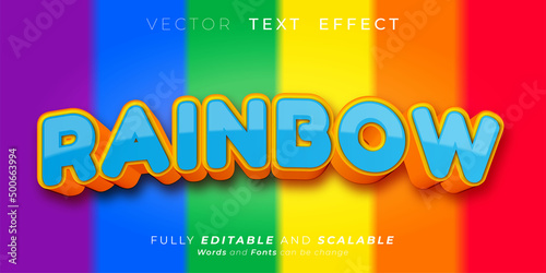Rainbow text effect, Editable three dimension text style