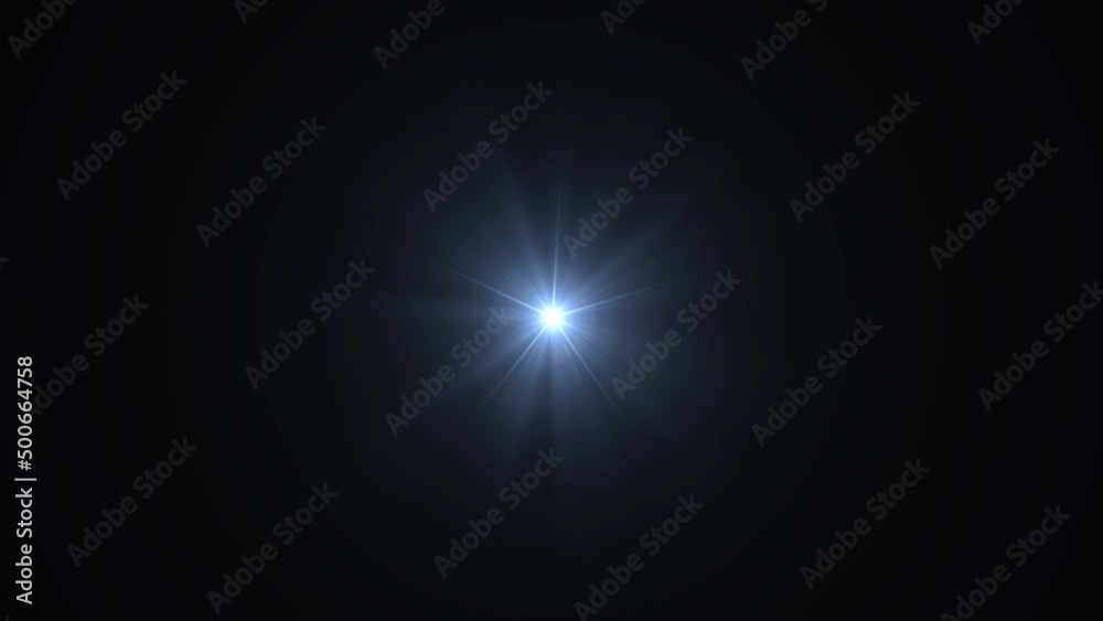 Optical lens flare effect. 4K resolution. Very high quality and realistic.on black background