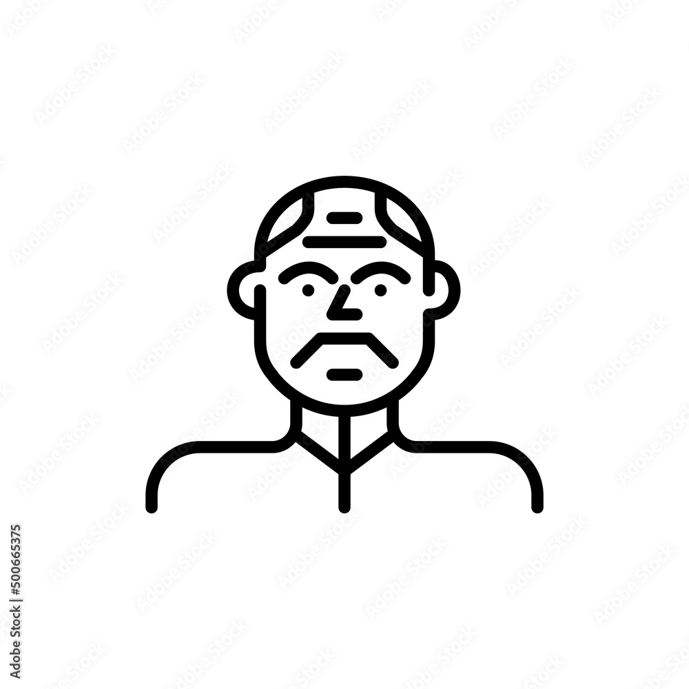 Man in a sport jacket avatar. Pixel perfect, editable stroke icon