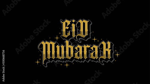 eid mubarak custom lettering