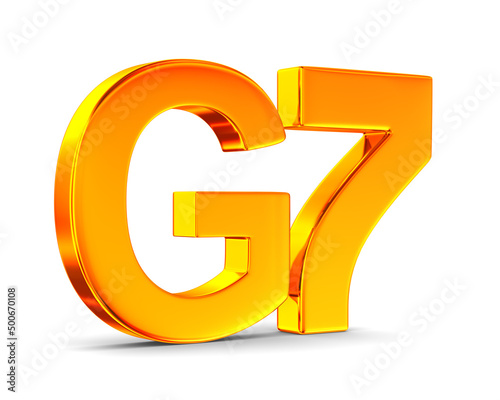 G7 on white background. Isolated 3D illustration photo