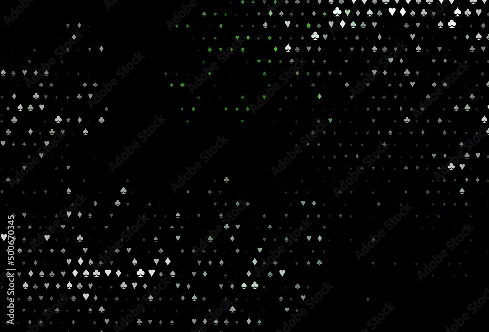 Dark green vector pattern with symbol of cards. Dark green vector pattern with symbol of cards.