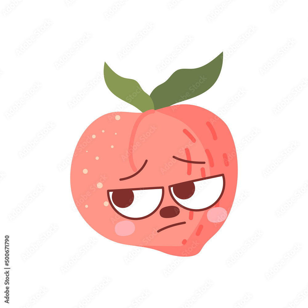 cute face peach character vector cute face peach character vector