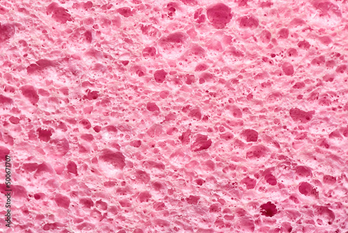 Pink sponge texture closeup