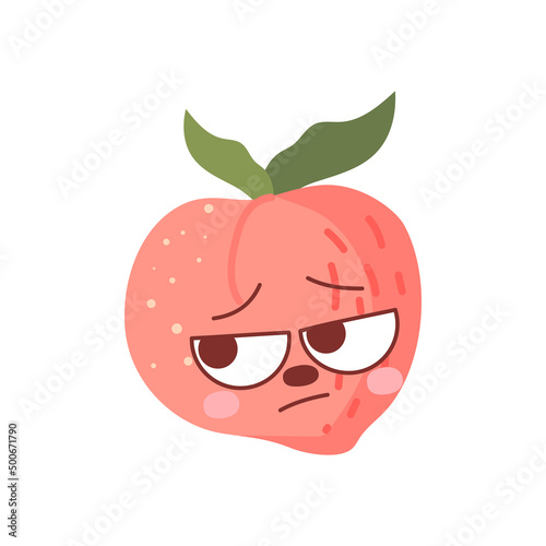 cute face peach character vector