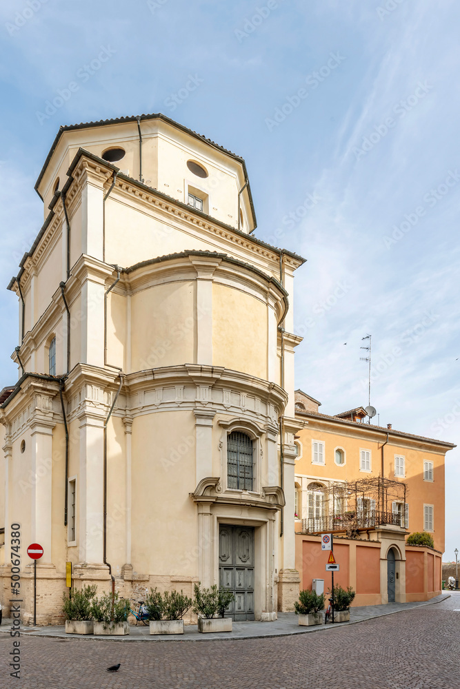 Oratory of Santa Maria delle Grazie, Parma, Italy, on a sunny day