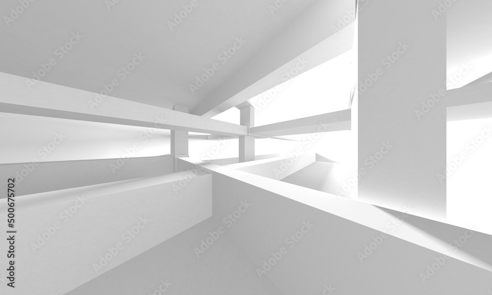 Fototapeta premium White Modern Background. Abstract Building Concept