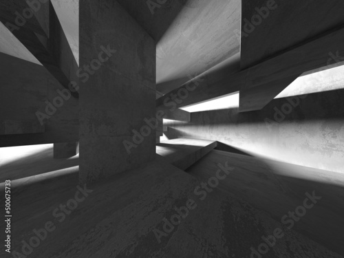 Abstract architecture interior background. Empty concrete room