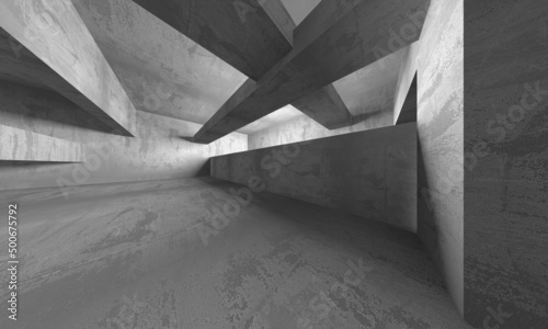 Abstract architecture background. Empty rough concrete interior