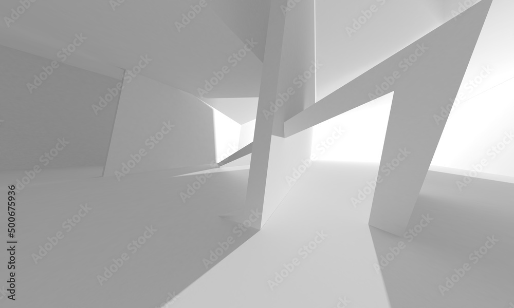 Fototapeta premium White Modern Background. Abstract Building Concept
