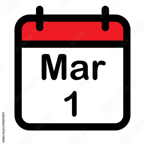 Calendar icon with first march