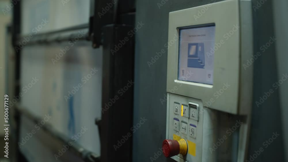 High speed labeling machine in industrial factory. Machine for sticker on product in manufacture. Flexible packaging. High speed labeling machine in industrial factory. Machine for sticker on product in manufacture. Flexible packaging.