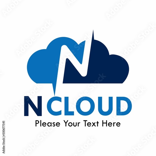 Cloud with letter n symbol logo template illustration