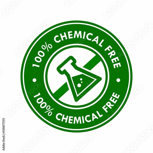 100% chemical free badge logo template illustration