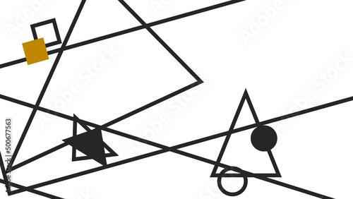幾何学模様のパターン(白・黒・ゴールド)