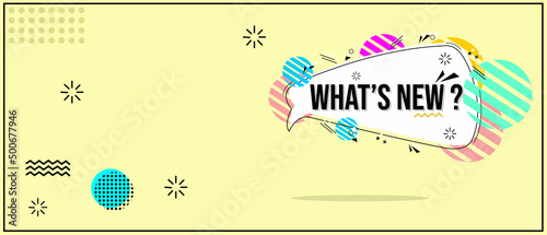 memphis style banner with what's new text. suitable for new product promotion