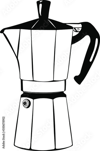 Italian retro geyser coffee maker outline icon