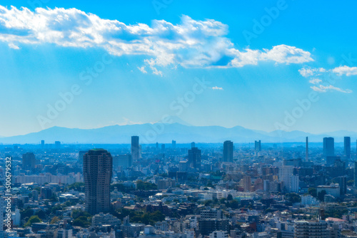 青空と建物, 　都市風景素材, 　ビジネスイメージ, 　日本, 　東京都六本木からの眺望, 　超高層ビル群, 　　Urban landscape material of blue sky and buildings, Business image, Japan View from Roppongi, Tokyo Skyscrapers, 	