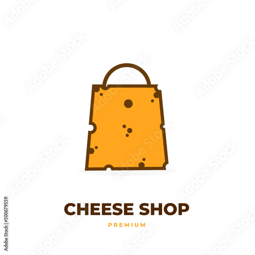Cheese shop vector illustration logo