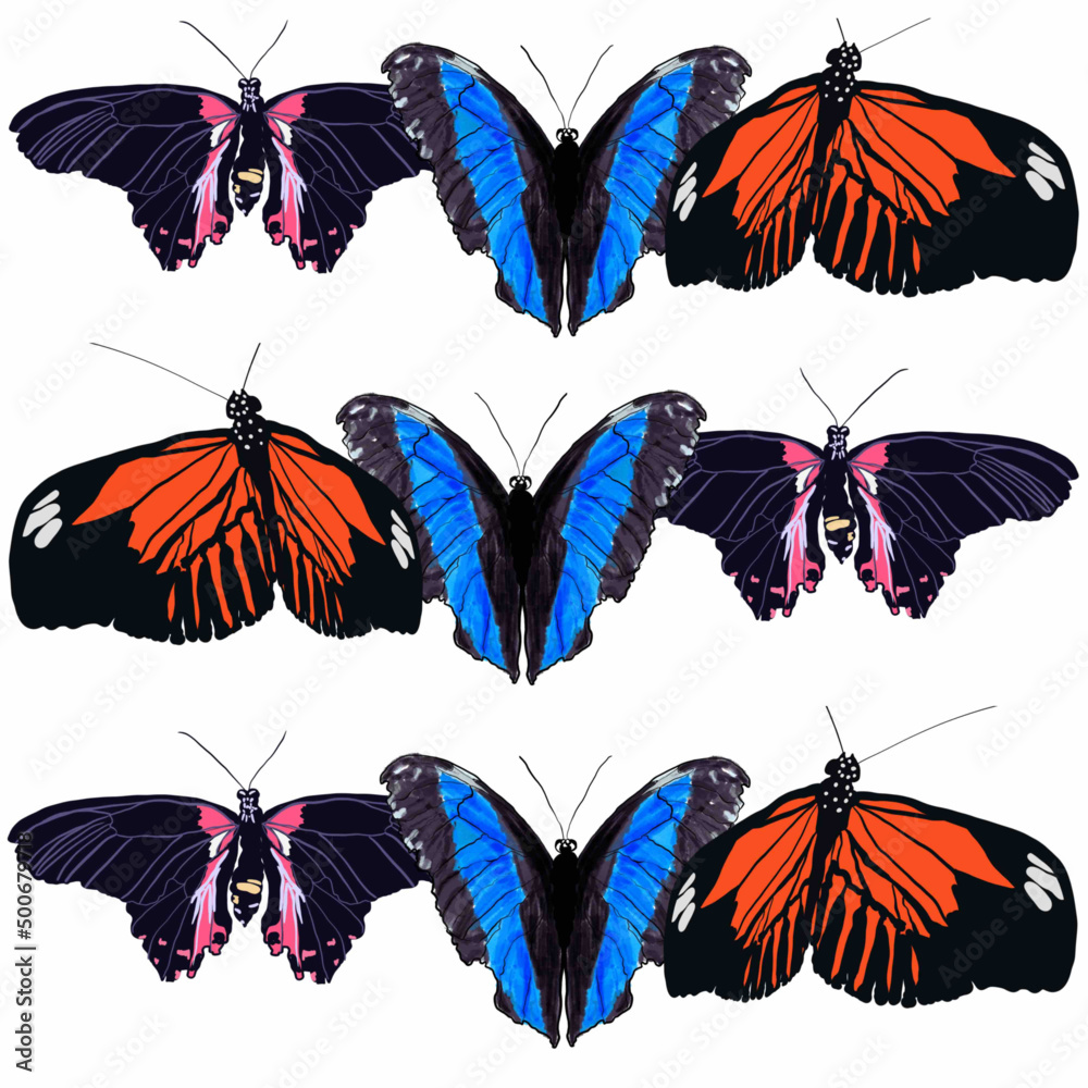 Obraz premium butterflies,butterflies with sequins,pink and black butterfly,mother-of-pearl butterfly,exotic butterfly butterfly,butterfly with bubbles,butterfly with highlights,butterfly on a heavenly background,b