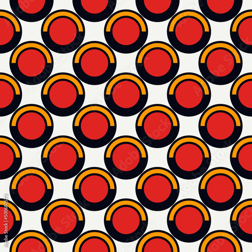Polka dot ornament. Repeated circles seamless pattern. Modern stile geometric background. Geo motif surface print