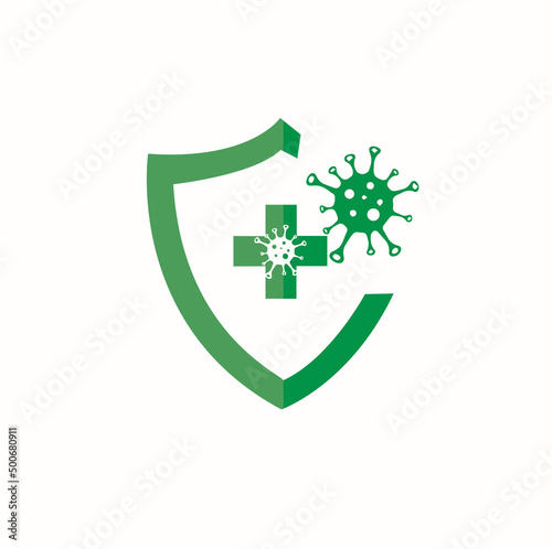 Isolated vector icon of virus on blue background for poster, banner, flyer