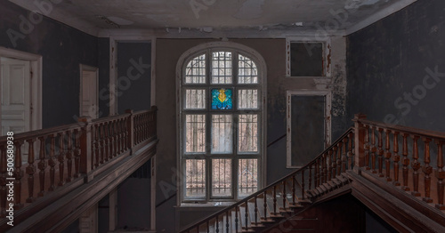 Urban exploration in an old abandoned hospital in a historic villa in Poland