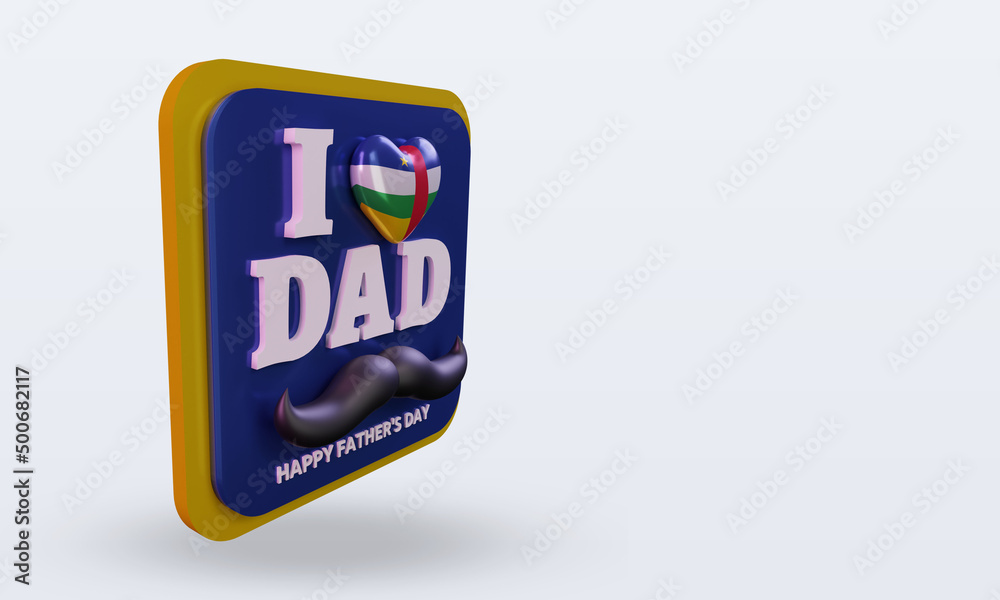 3d fathers day Central African Republic love flag rendering left view 3d fathers day Central African Republic love flag rendering left view