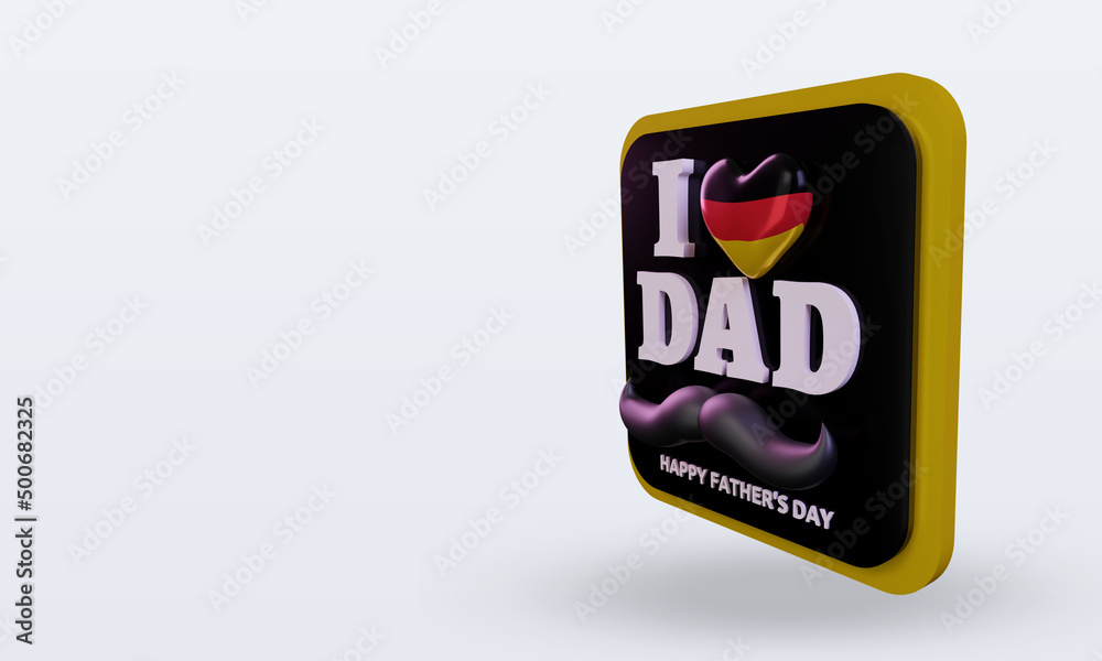 3d fathers day Germany love flag rendering right view 3d fathers day Germany love flag rendering right view