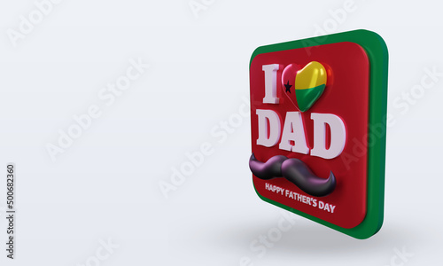 3d fathers day Guinea love flag rendering right view