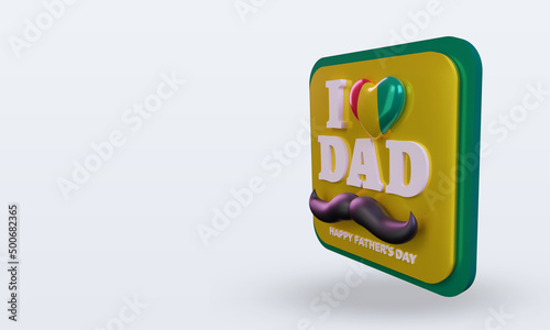 3d fathers day Guinea Bissau love flag rendering right view